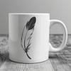 White Bird Feather Vector An illustration of a single white bird's feather, created as a vector graphic for various uses.