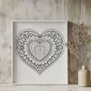 Whimsical Vector Art Designs A colorful mandala design featuring a heart shape at its center, created as a vector graphic.
