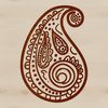 Ornate paisley shape design suitable for vector art and clip art applications.