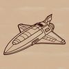 Galaxy Cruiser SVG Clip Art A futuristic spaceship in a graphic design format, suitable for vector editing and cutting machine use.
