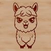 A stylized digital illustration of a South American alpaca.