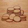 Vector Coin Icons for Digital Design A set of coin icons in a vector format, suitable for digital design projects.