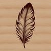 A single white feather with delicate curves and textures, designed as a scalable vector graphic (SVG) for digital use.
