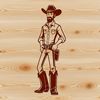 A detailed vector illustration of a cowboy in western attire.