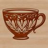 A 2D vector illustration of a cup, suitable for digital editing and cutting.