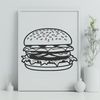 Classic Cheeseburger Vector Art A vector illustration of a classic cheeseburger with a beef patty, cheese, lettuce, tomato, and condiments.