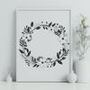Vector Floral Art for Cutting Machines A floral wreath design created using vector art, suitable for cutting machines like Cricut.