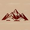 An editable digital representation of a mountain design suitable for cutting machines and graphic design software.