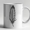 Elegant Feather SVG Design A high-quality SVG design of a single feather with precise lines and edges.