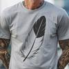 A stylized illustration of a single feather, created as a scalable vector graphic.
