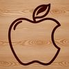 Vibrant Red Apple Illustration A 2D illustration of a single red apple with green leaves.