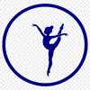 A silhouette of a female gymnast in mid-air, performing a floor exercise.