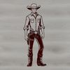 A digital illustration of a cowboy, suitable for vector design projects.