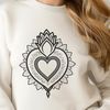 Beautiful Clip Art for Church Decor A stylized illustration of the Immaculate Heart, suitable for use in religious contexts and design projects.