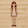 A digital illustration of a young girl in a simple design, suitable for vector art and graphic designs.