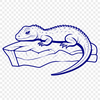 Scaly Skinned Friend SVG A digital illustration of a reptile animal with scaly skin and a long tail.