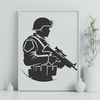 Soldier Silhouette SVG Image A male soldier in military uniform.