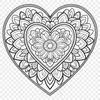 Intricate Floral Heart Pattern A vibrant mandala heart design featuring intricate patterns and shapes.
