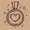 Love Heart Medal SVG Design A customizable medal design with interlocking love hearts, perfect for sport-themed projects.