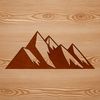 Mountain outline clip art design with scalable graphics.