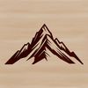 A high-resolution digital illustration of a mountain landscape.
