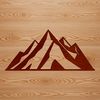 Mountain landscape illustration in vector format for cutting machines and laser engraving.