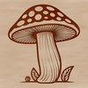 Mushroom Silhouette Vector Art A detailed vector image of a mushroom suitable for cutting machine designs.
