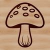 Free Mushroom Illustration An illustration of a mushroom in vector format featuring detailed lines and shapes.