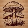 Simple Mushroom Illustration in Vector Format An illustrated mushroom with cap and stem in a simple vector format.