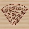 A digital representation of a pizza, suitable for various applications including graphic design and cutting machines.
