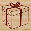A simple, scalable vector graphic (SVG) illustration of a standard-sized gift box.
