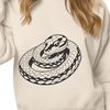 Branch Wrapped Serpent Design A colorful illustration of a snake curled around a branch.