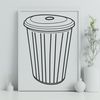 Line Art Trash Can Illustration A simple line art illustration of a trash can, suitable for vector graphics and digital cutting machines.