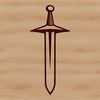 Sharp Blade Design A metallic sword with a sharp blade and intricate hilt, suitable for vector art and cutting machine designs.