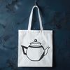 Stylized Tea Vessel Design A stylized illustration of a teapot with intricate details for crafting or design projects.