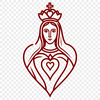 Crown of Thorns SVG Design A stylized illustration of a heart with a crown of thorns, representing devotion and faith.