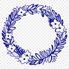 Elegant Floral Garland SVG Art A floral wreath designed as vector art, ideal for digital cutting machines like Cricut.