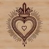 A high-resolution SVG image of a Sacred Heart symbol, suitable for vector design and cutting machine templates.