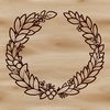 A stylized wreath illustration created in scalable SVG format.