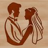 Free Wedding Clip Art Vector Image Wedding-themed SVG illustration featuring a bride and groom, suitable for cutting machines like Cricut or laser cutters.