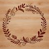 An editable SVG file featuring a decorative wreath pattern for cutting machines or laser cutters.
