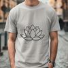 Eastern Inspiration Lotus Flower Symbol A stylized illustration of the lotus flower, often associated with Eastern spirituality and philosophy.