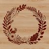 An editable SVG wreath template suitable for various digital applications.