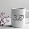 Minimal Teacup Design Illustrated teacup design with clean lines and minimalist style.