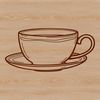 Stylized Tea Cup Design A stylized illustration of a teacup with a handle and saucer, suitable for digital design projects.