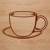 Cutting Machine Template Ready A simple illustration of a teacup with saucer, designed as vector art.
