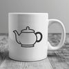 Beautiful Teacup and Saucer Vector Art Vector illustration of a teapot with handle and spout, suitable for digital crafting and design projects.