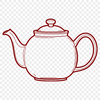 Beautiful Ceramic Design A stylized illustration of a teapot with a handle and spout.