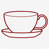 Vector Art Teacup Design A stylized illustration of a teacup, ideal for vector art and cutting machine designs.