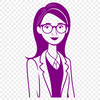 Educational Professional Icon A simple illustration of a woman in a professional setting, symbolizing the education profession.